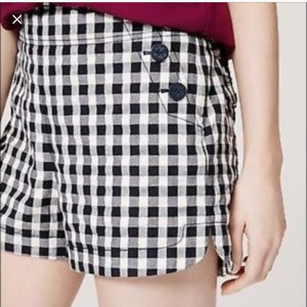 NWT Loft High waisted gingham shorts